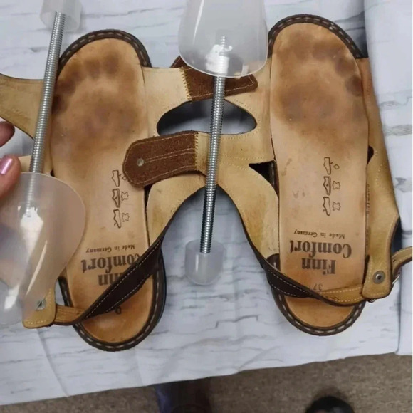COPY -  Finn Comfort Germany Gomera Cognac Sandals Size 37 - Picture 6 of 7